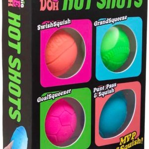 Hot Shot Teenie 4 Pack - Sensory Squeeze Toy - 1.5" in Diameter - Colors May Vary