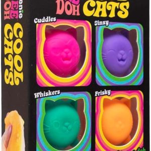 Cool Kitten Teenie 4 Pack - Sensory Squeeze Toy - 1.5" in Diameter - Colors May Vary